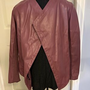 Women’s Burgundy Faux Leather Jacket